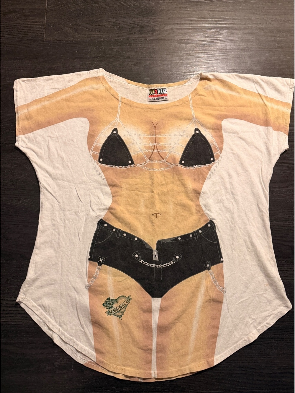 Vtg Y2K LA Imprints Hermosa Beach Bikini Body Cover Up Tee OS